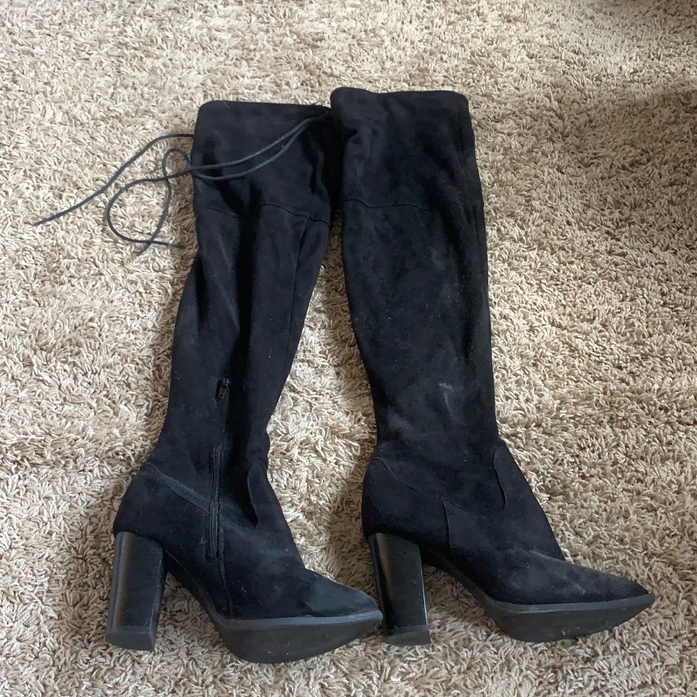 Over the knee suede boots
